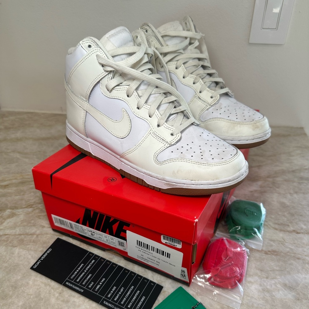 Women’s Nike Dunk High in Snail Gum, Size 8.5